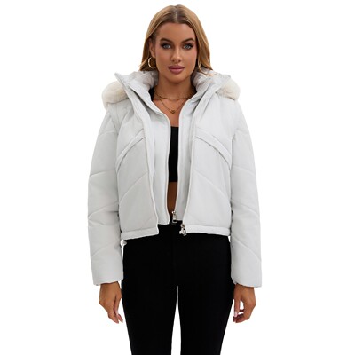 棉袄保暖连帽外套女气质