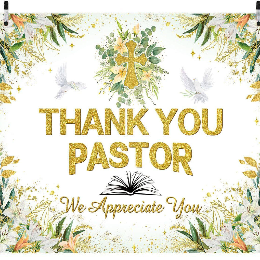 Thank You Pastor 感谢牧师主题派对装饰背景布背景墙布置挂墙布
