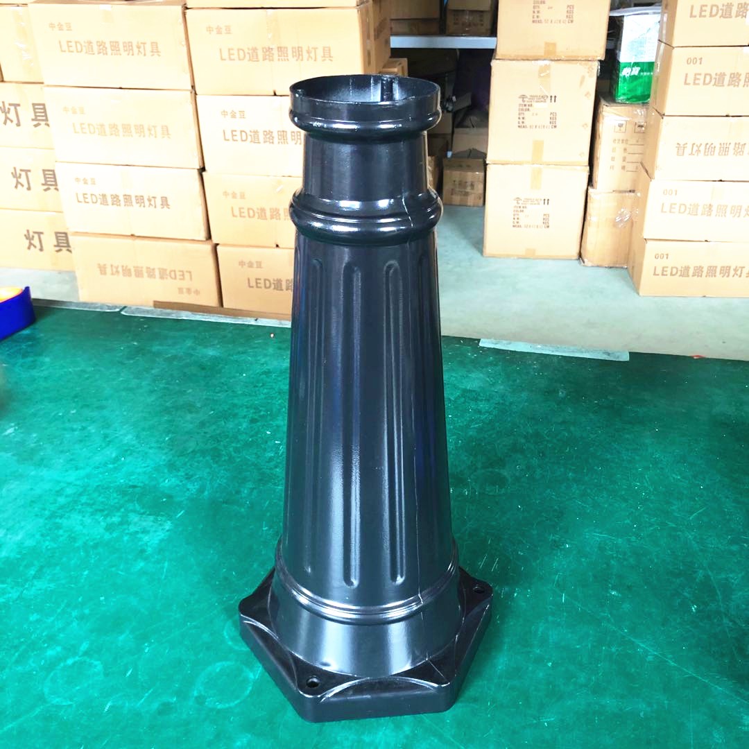 庭院灯底座铝材装饰件欧式户外防水路灯草坪灯六角铸铝灯具配件