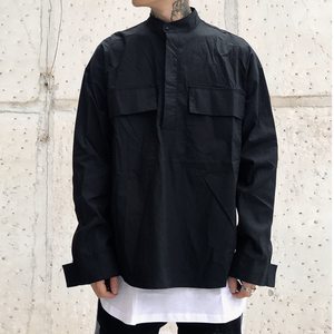 高街风Fear of God 高街FOG纯色长袖黑色衬衫复线6TH主线衬衣男潮
