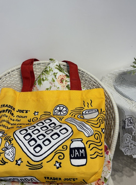 美国Trader joe's缺德舅2024新款可折叠购物袋时尚帆布单肩手提包