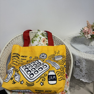 美国Trader joe's缺德舅2024新款可折叠购物袋时尚帆布单肩手提包