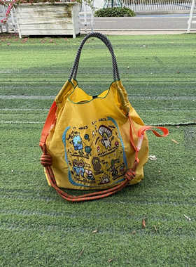 新款日韩虚拟世界ballchain刺绣购物袋时尚通勤小众单肩斜挎包女