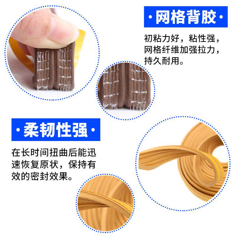 门窗密封条平开窗门缝门底隔音窗户减震门框防撞防尘自粘E型胶