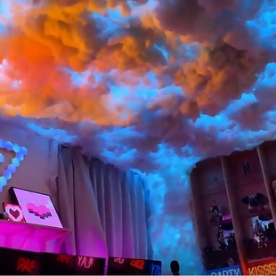 ∴雷云灯棉花闪电云朵室内灯光卧室剧本杀打雷闪电乌云灯