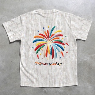 搞钱做慈善~美式高街重磅纯棉扎染短袖T恤男女款夏季潮牌痞帅百搭