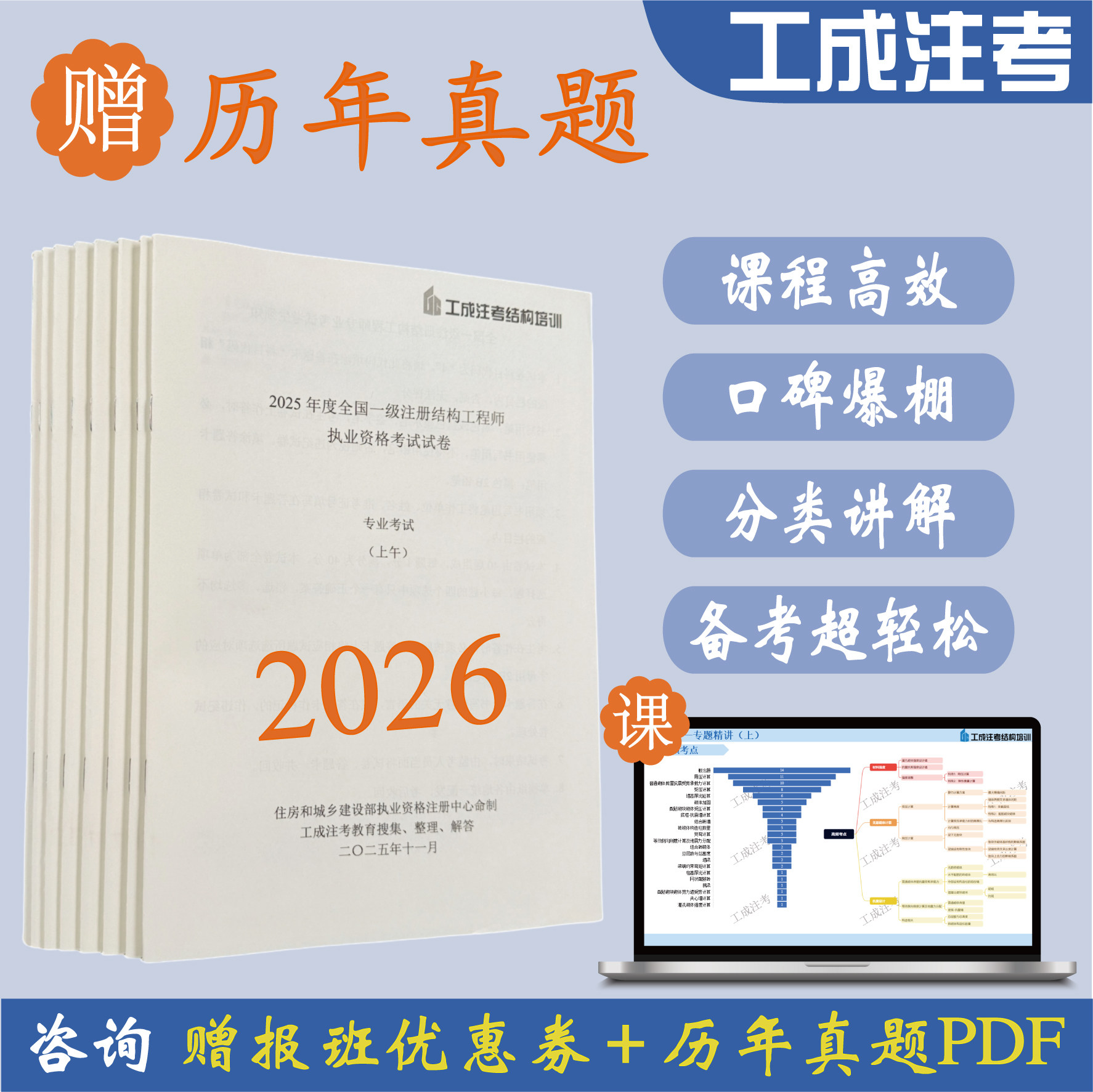 建注通 2026年一级注册结构考试历年真题讲解视频 赠16~25年真题