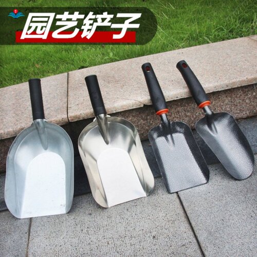 牢固种花工具家用种菜多肉赶海铁锹铁铲园艺小铲子加大土勺不锈钢