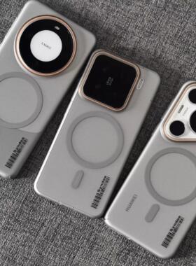 钛灰色柔纱高级感轻奢适用小米15手机壳14/13华为mate80/60磁吸K80磨砂肤感nova12荣耀Magic7pro网红ins风薄+