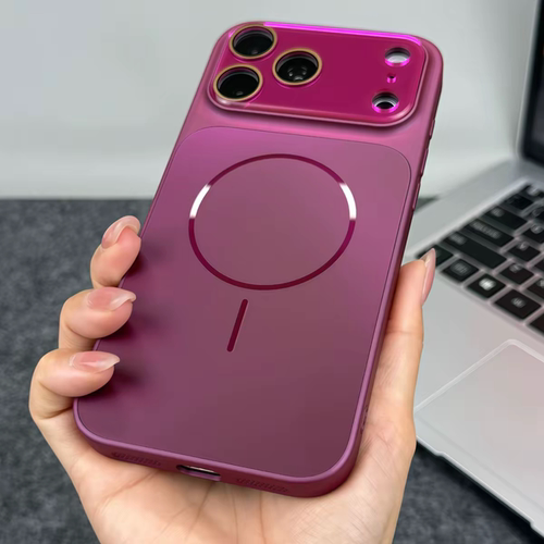 酒红色适用苹果18promax手机壳iPhone17软边16/15pm磨砂ip14新款秒变18磁吸大视窗镜头膜好看保护套13高级感