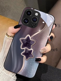 x21i全包v20se防摔t2x女款 x50高档x30个性 S17e梦幻s16潮NEX3 手机壳x60Pro时尚 暗紫琉金星星适用于vivox70pro