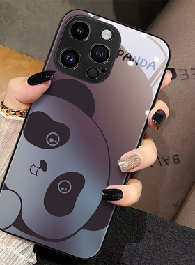 探头熊猫适用于红米note13手机壳新款remind13pro钢化玻璃镜头全包note12创意11por卡通男女款10防摔保护套潮