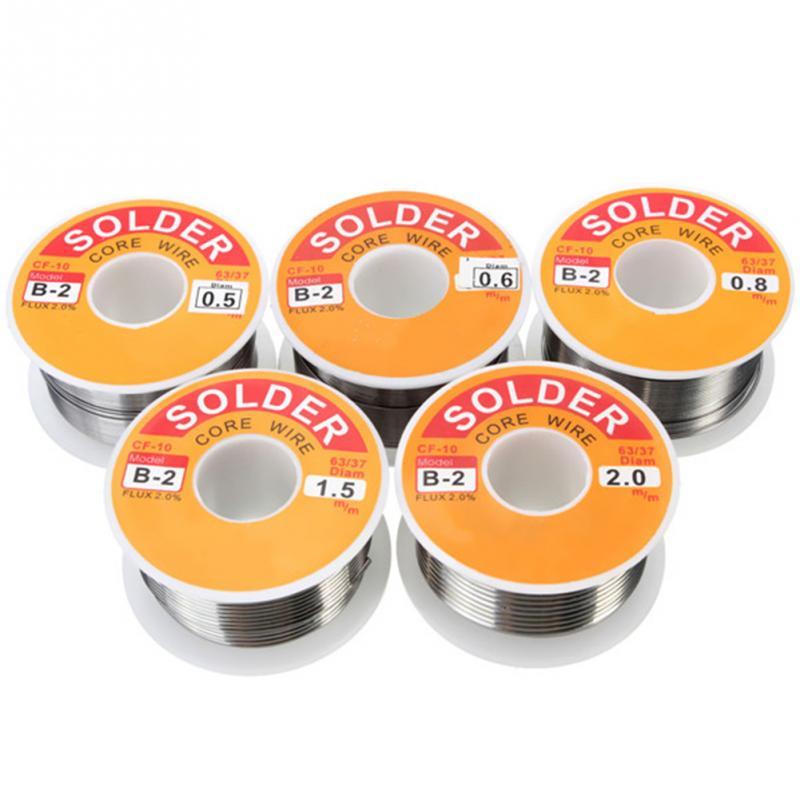 Solder wire 1pcs 0.6/0.8/1.0/2.0 63/37 FLUX 2.0% 45FT Tin Le