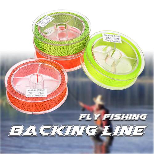 50m/100m Fly Fishing Backing Line 8 Strands Polyester Braide