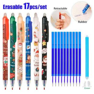 17pcs/set Ins Christmas Erasable Gel Pen with High Aesthetic