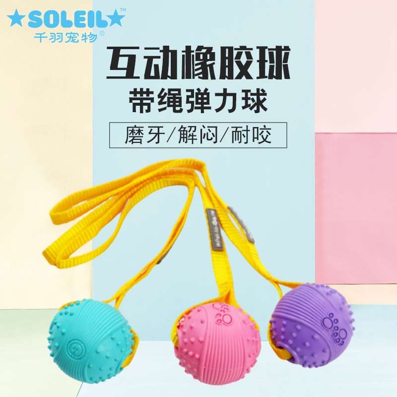 千羽宠物小号橡胶球小型幼犬耐咬互动玩具球狗狗磨牙洁齿训练玩具图片
