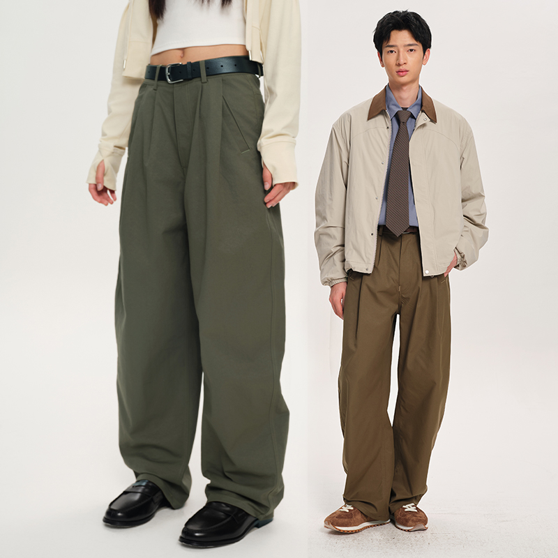 VAOPER喂牌美式弯刀裤男工装裤女