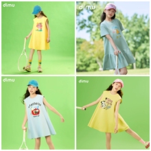 笛牧女童夏季甜美短袖连衣裙