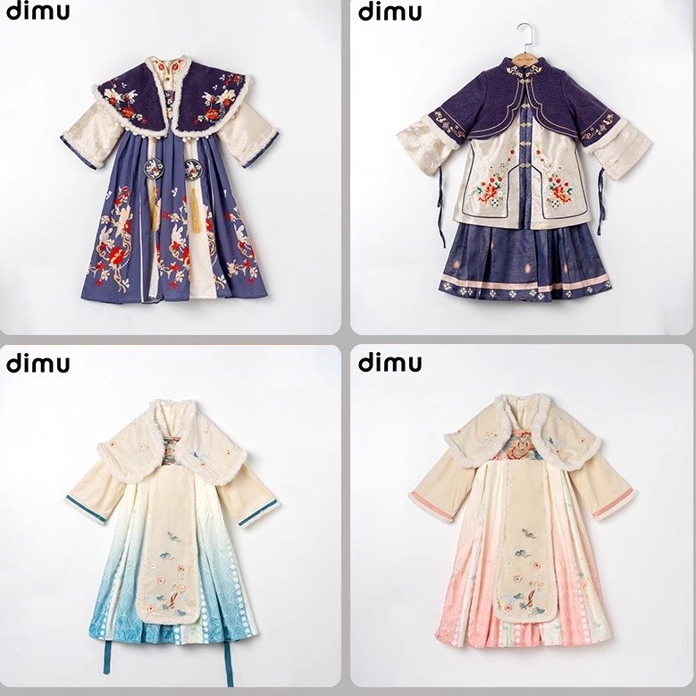 笛牧2025秋冬新款儿童中国风古装小女孩连衣裙汉服加厚版