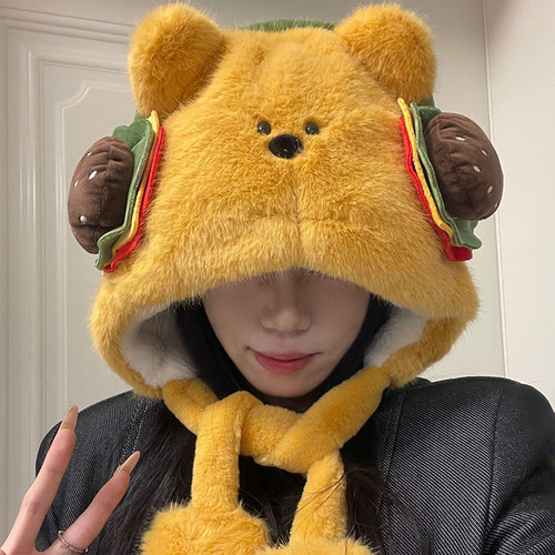 谁能拒绝这顶汉堡小熊帽子啊！