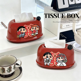 kt客厅纸巾盒家用茶几新婚结婚氛围装饰抽纸收纳盒桌面弹簧纸抽盒
