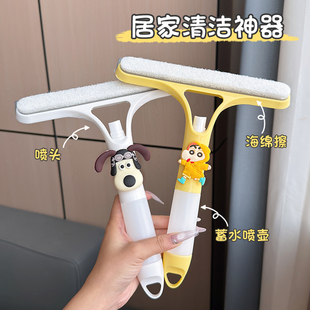 卡通小新擦玻璃神器台面刮水板桌面家用卫生间镜子刮水器清洁刮板