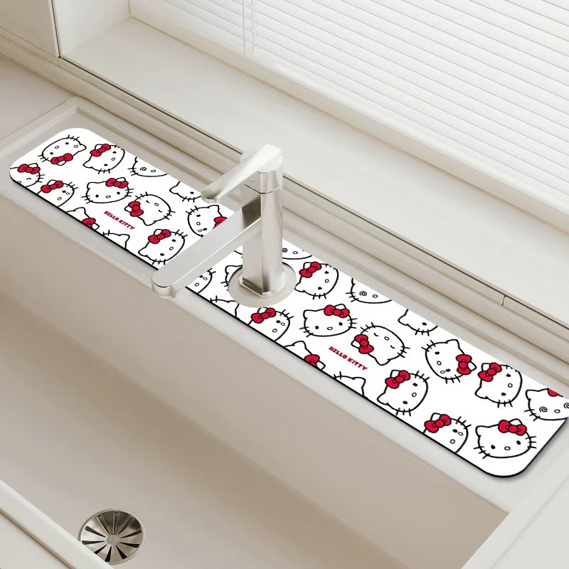 可爱kt沥水垫卫生间洗手台吸水垫台面厨房水龙头吸水硅藻泥杯垫子,餐饮具,餐垫,淘宝优惠券,粉丝福利购,淘宝优惠卷