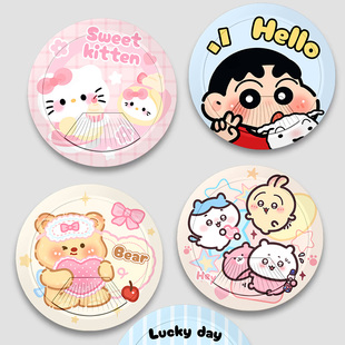 办公桌穿线孔卡通盖板桌面走线盒封口盖书桌装饰圈开孔开洞圆孔盖