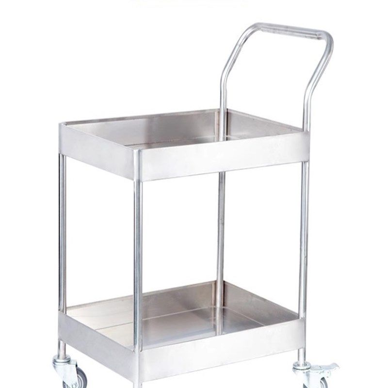 双层不锈钢手推车 304加厚车间B平板工具车 挡板护栏静音轮小推车,五金/工具,工具车/便携工具推车/平板工具车,淘宝优惠券,粉丝福利购,淘宝优惠卷