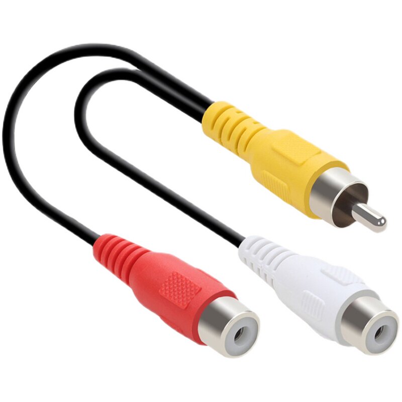一分二音频线1RCA母转2RvCA公莲花一母转两公双头一公转两母转接