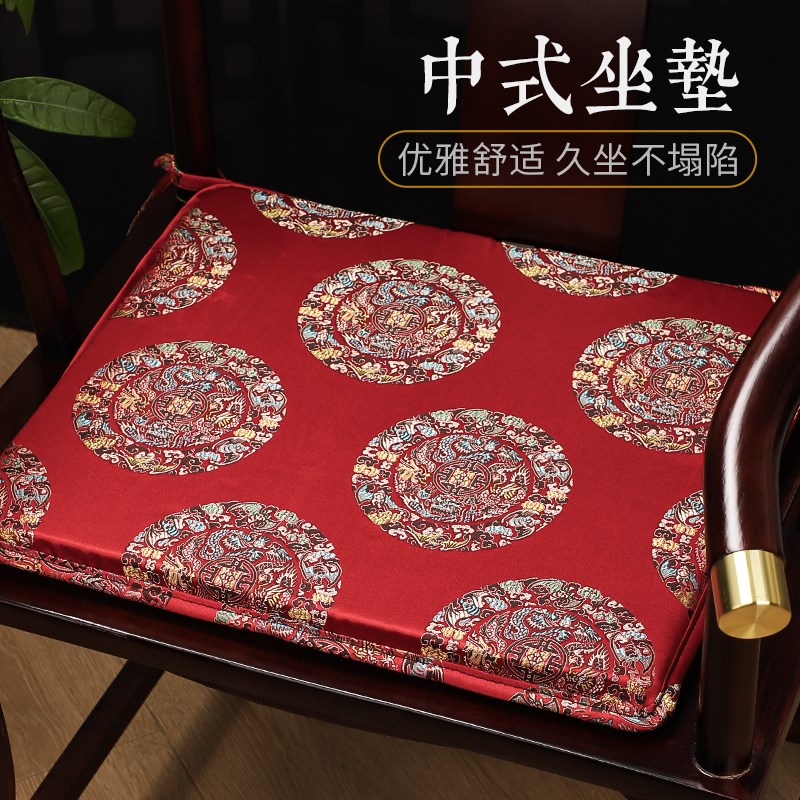 【纯色亚麻】新中式海绵座垫实木圈椅红木K椅子沙发坐垫茶椅垫餐