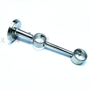 28-28mm电镀不锈钢色加长窗帘杆D支架 配件罗马杆双托架底座双座