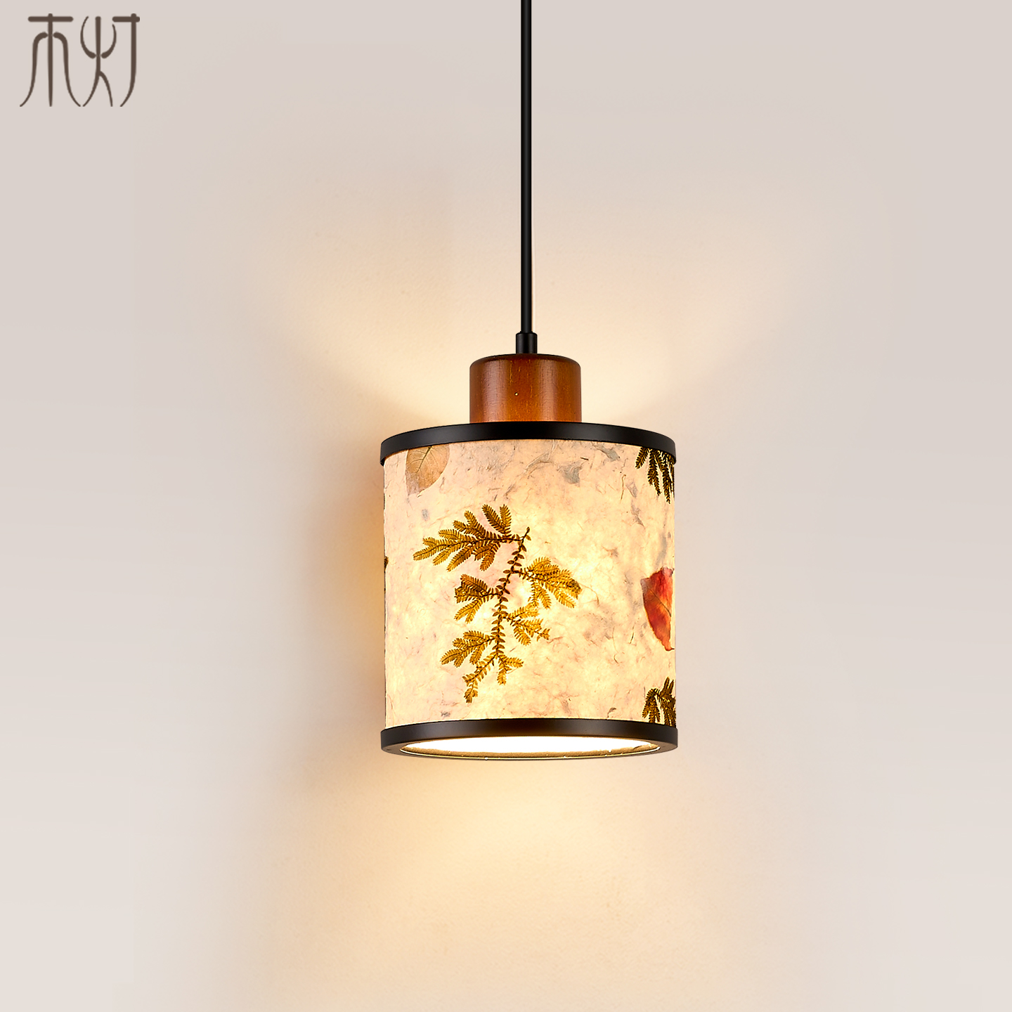 卧室床头小吊灯手工宣纸灯法式田园中古南洋风餐厅岛台过道玄关灯