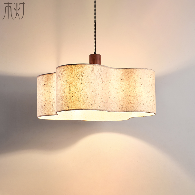 日式侘寂风宣纸吊灯高端手工禅意茶室灯中古卧室床头吧台餐厅灯具