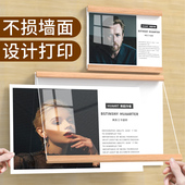 亚克力展板励志墙贴透明有机玻璃照片夹板墙面展示牌教师简介相框挂墙免打孔办公室企业文化墙展板公告栏