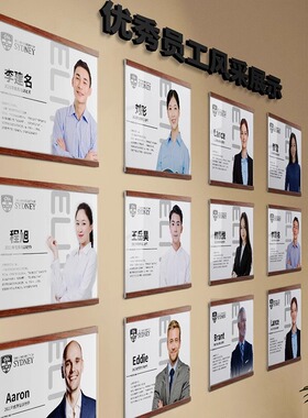 软木板照片墙公司企业宣传展示板亚克力相框挂墙培训机构教师简介风采展示墙绘画作品告示板公告栏墙面展示架