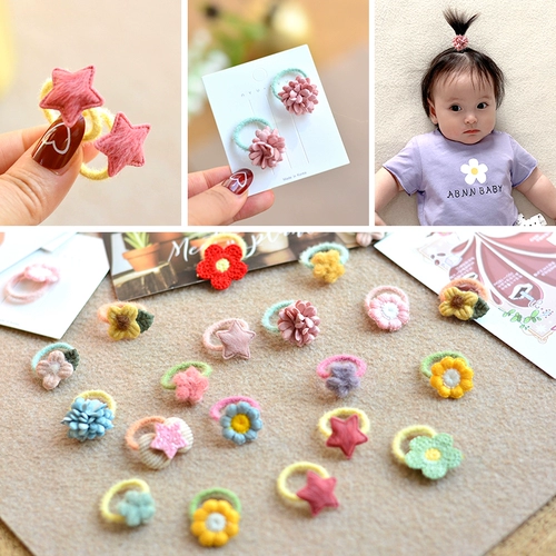 Детский милый маленький аксессуар для волос, детская безвредная резинка для волос, в цветочек, не повреждает волосы