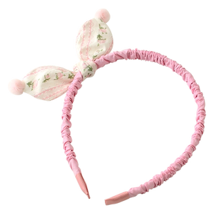 韩国儿童立体蝴蝶结布艺发箍 宝宝花边压发卡 兔耳朵可爱女孩头箍