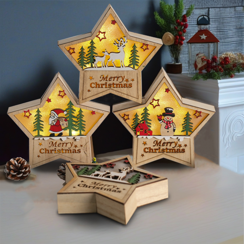 圣诞节装饰品木质星星