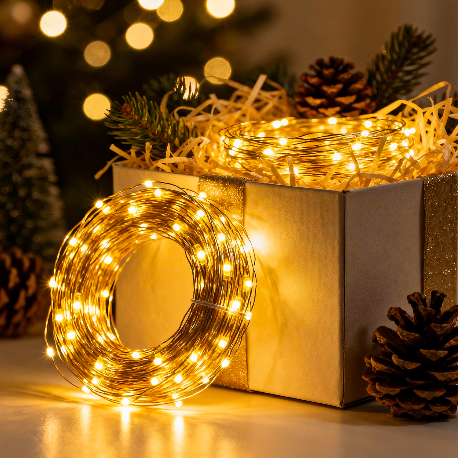 圣诞节装饰灯带led铜线小彩灯串