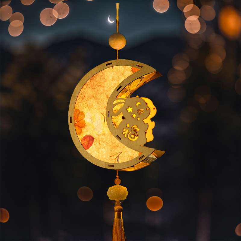 过新年兔子灯笼手工diy儿童