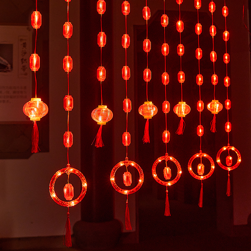 新年红色小灯笼led春节家用装饰彩灯串挂件过年户外防水阳台挂饰