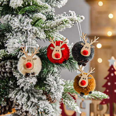 圣诞树毛毡小麋鹿吊饰门挂节日礼