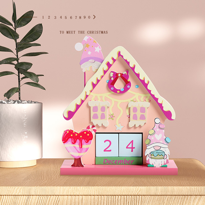 圣诞节装饰小房子万年历桌面摆件