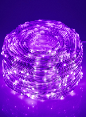 紫色太阳能户外灯庭院七彩灯闪灯串灯满天星星防水阳台装饰氛围灯
