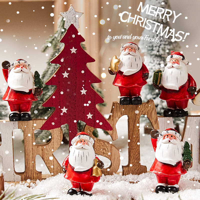 圣诞节装饰圣诞老人小摆件场景