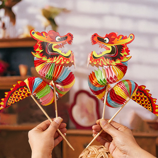 2026新年中国风手工剪纸拉花舞马非遗儿童手提元宵节花灯室内挂件