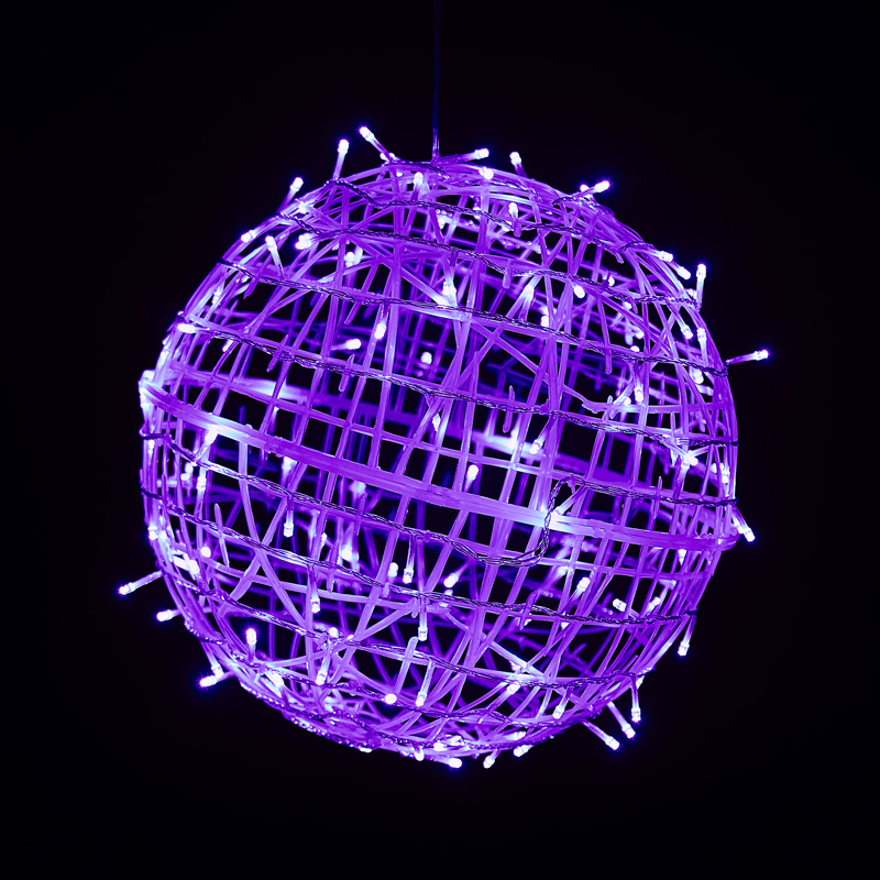紫色LED藤球灯户外景观挂树球形灯节日工程亮化发光装饰彩灯