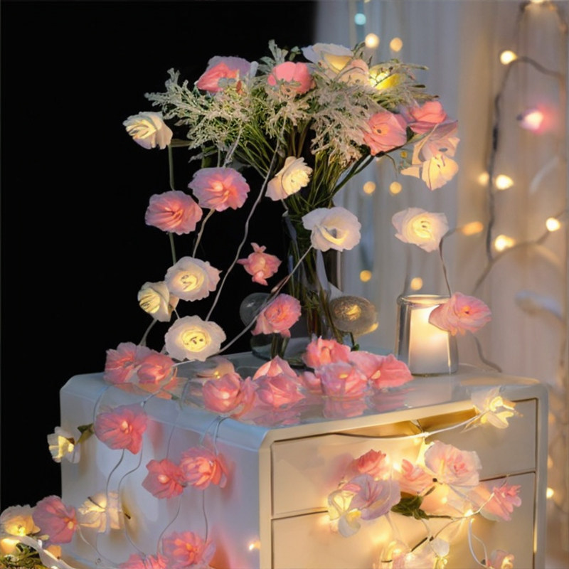 玫瑰花彩灯串灯led室内求婚氛围灯生日场景布置少女房间卧室装饰