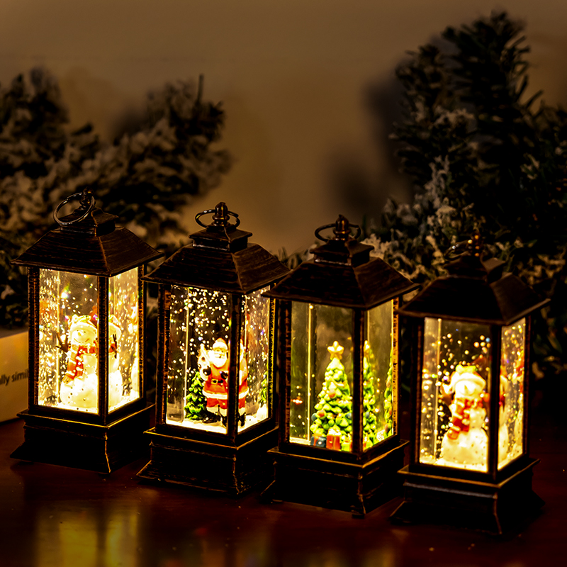 圣诞老人摆件飘雪儿童礼物